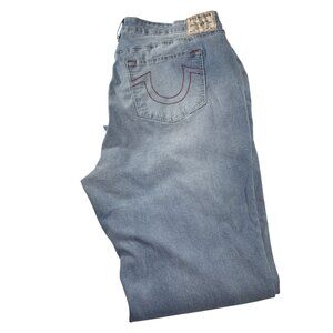 True Religion Becca Mid Rise Bootcut Jeans Womens Size 40x32 Light Wash Denim